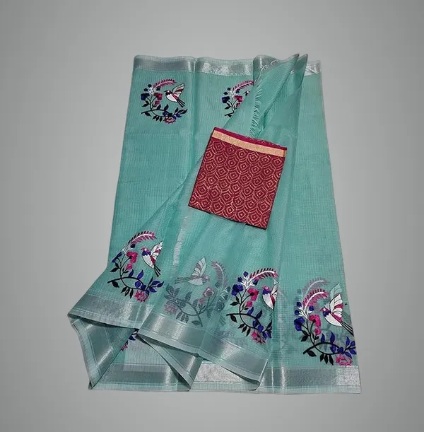 Women's_Kota_Doria_Cotton_Embroidery_Saree_for_women_with_blouse
