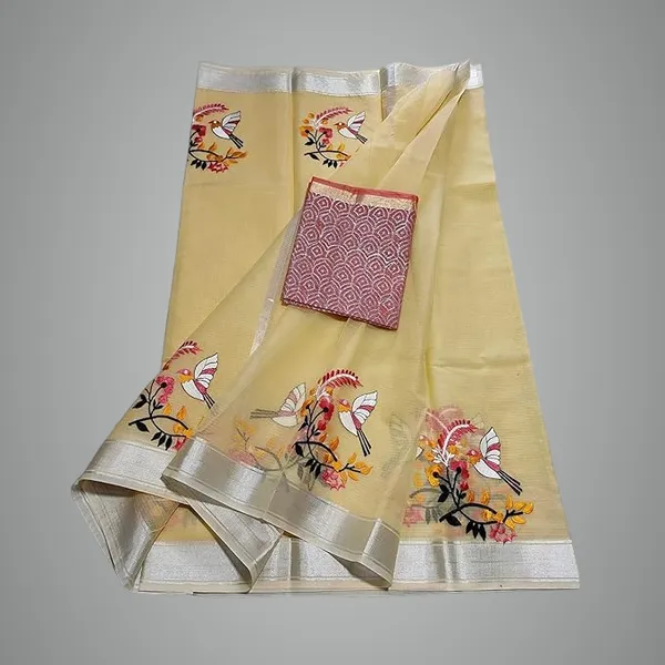 Women's_Kota_Doria_Embroidered_Saree_with_Contrast_Bloiuse