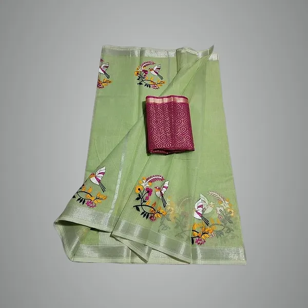 Women's_Kota_Doria_Embroidered_Saree_with_Contrast_Bloiuse