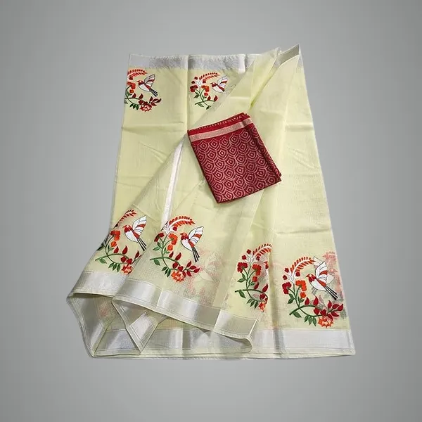 Women's_Kota_Doria_Embroidered_Saree_with_Contrast_Bloiuse