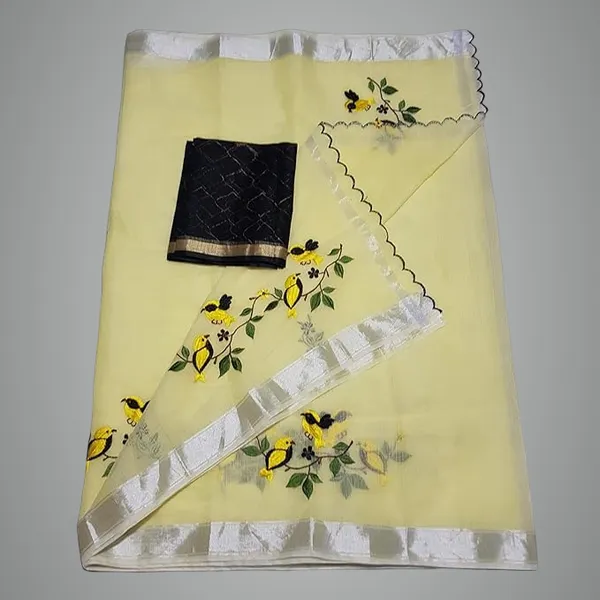 Kota_Doria_Embroidered_Saree_with_contrast_blouse_for_Women