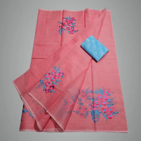 Women's_Kota_Doria_Cotton_Saree_With_Floral_Embroidery_Designe_with_Extra_Contrast_Blouse_(M.I.R.Z.A.)_1TSES9f