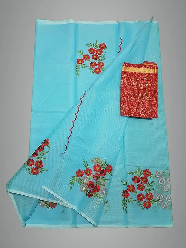 Women's_Kota_Doria_Cotton_Saree_With_Floral_Embroidery_Designe_with_Extra_Contrast_Blouse_(M.I.R.Z.A.)_1TSES9f