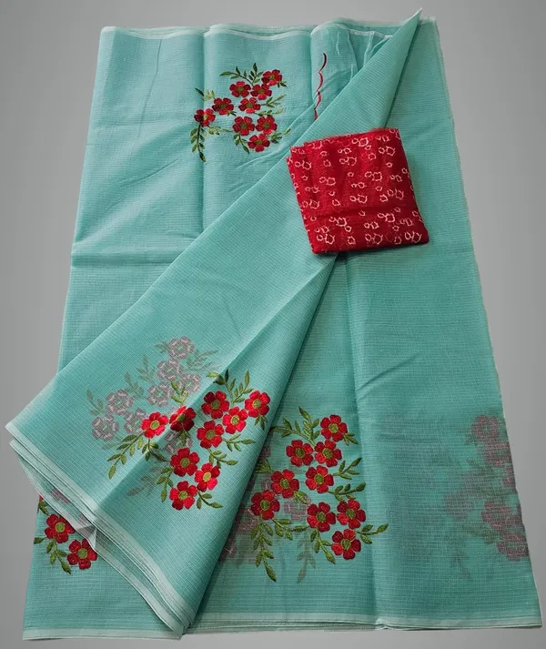 Women's_Kota_Doria_Cotton_Saree_With_Floral_Embroidery_Designe_with_Extra_Contrast_Blouse_(M.I.R.Z.A.)_1TSES9f