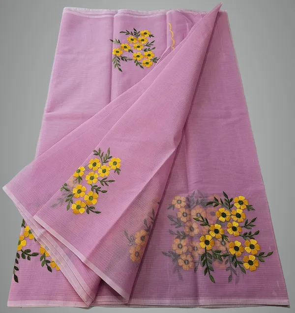 Women's_Kota_Doria_Cotton_Saree_With_Floral_Embroidery_Designe_with_Extra_Contrast_Blouse_(M.I.R.Z.A.)_1TSES9f