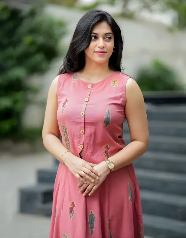 Printed_Peach_Color_Cotton_Skirt_Top