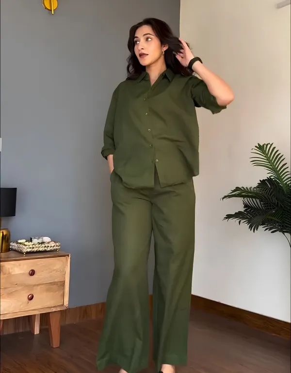 Veloura_Ease_Olive_Green_Linen_Co-Ord_Set