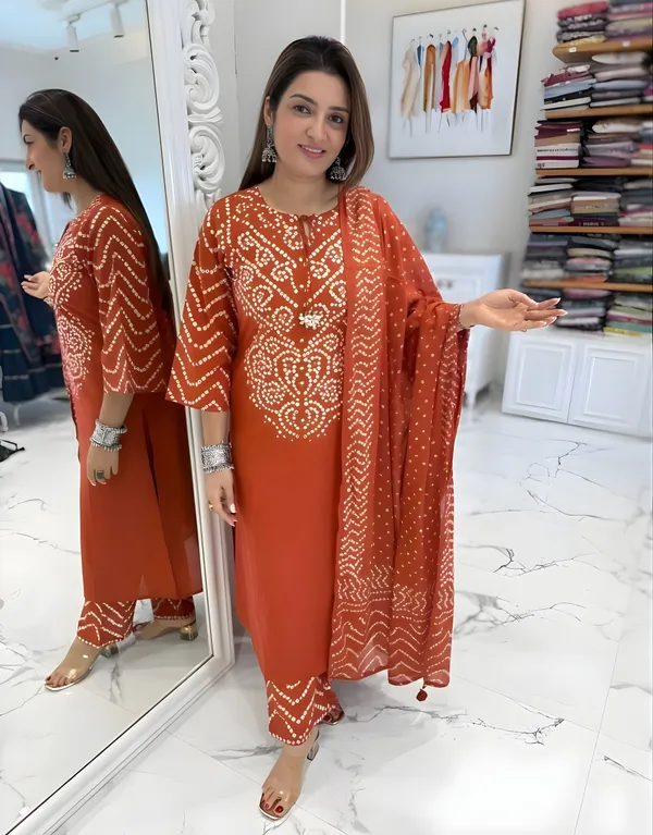 Gangori_Bandhej_Orange_Kurta_Set