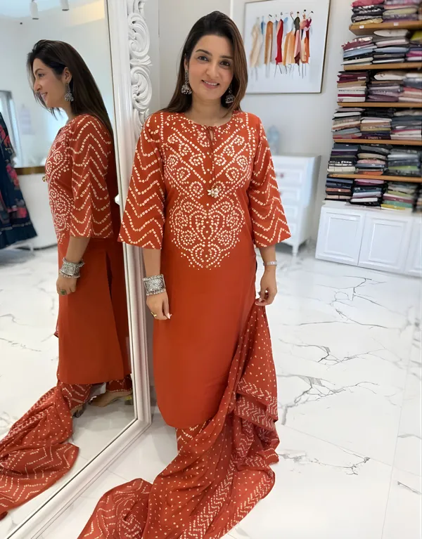 Gangori_Bandhej_Orange_Kurta_Set