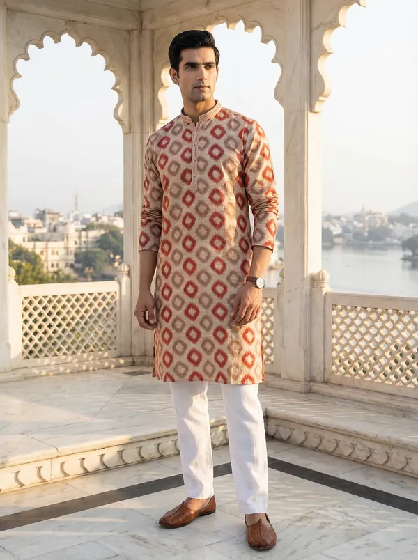 Maroon_Synthetic_Premium_&_Elegant_Kurta_Pant_Set_For_Men