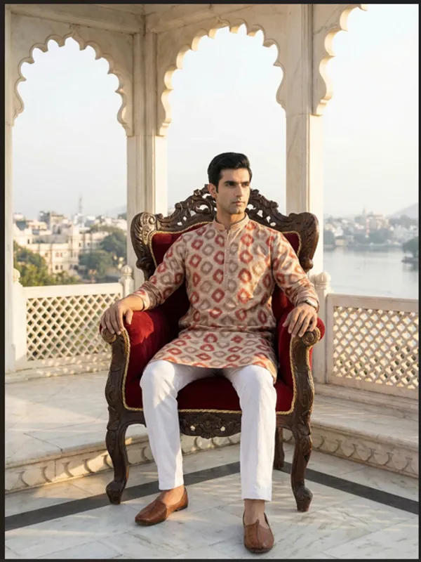 Maroon_Synthetic_Premium_&_Elegant_Kurta_Pant_Set_For_Men