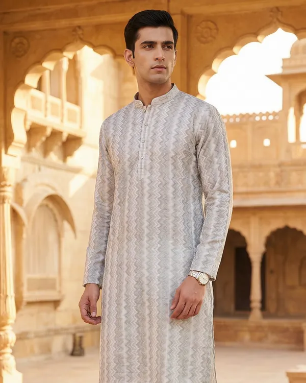 Pista_Synthetic_Premium_&_Elegant_Kurta_Pant_Set_For_Men