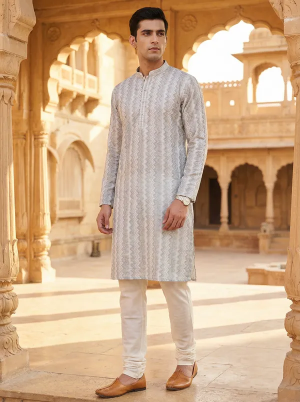 Pista_Synthetic_Premium_&_Elegant_Kurta_Pant_Set_For_Men