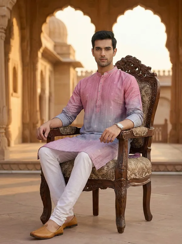 Lavender_Synthetic_Premium_&_Elegant_Kurta_Pant_Set_For_Men