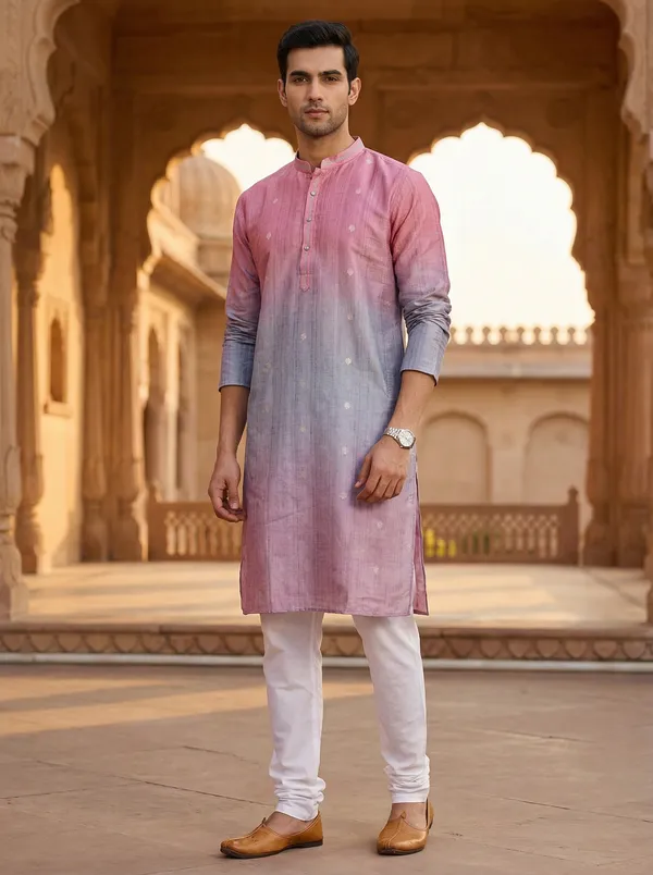 Lavender_Synthetic_Premium_&_Elegant_Kurta_Pant_Set_For_Men