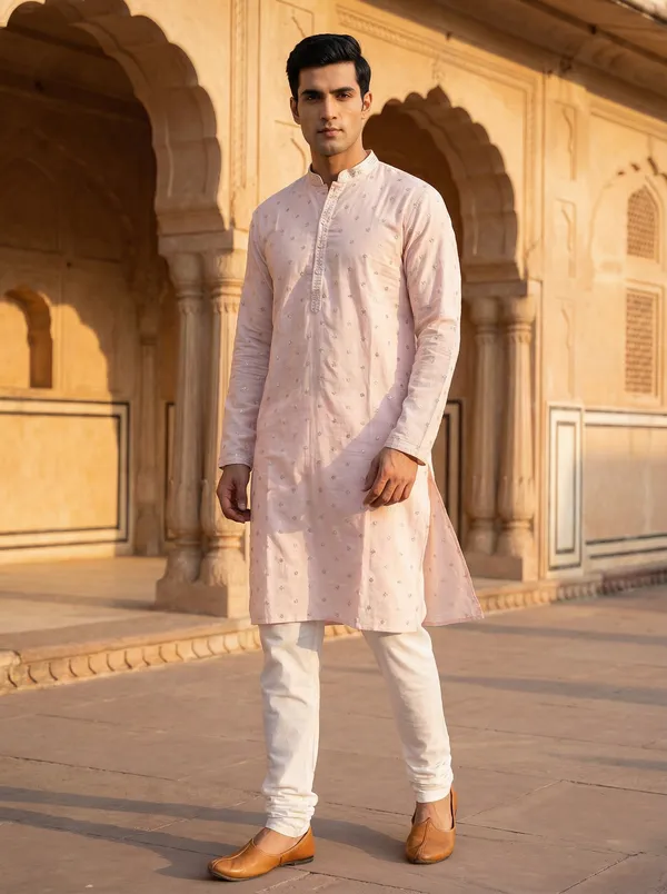 Pink_Synthetic_Premium_&_Elegant_Kurta_Pant_Set_For_Men