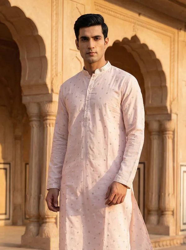 Pink_Synthetic_Premium_&_Elegant_Kurta_Pant_Set_For_Men