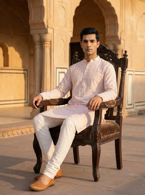 Pink_Synthetic_Premium_&_Elegant_Kurta_Pant_Set_For_Men