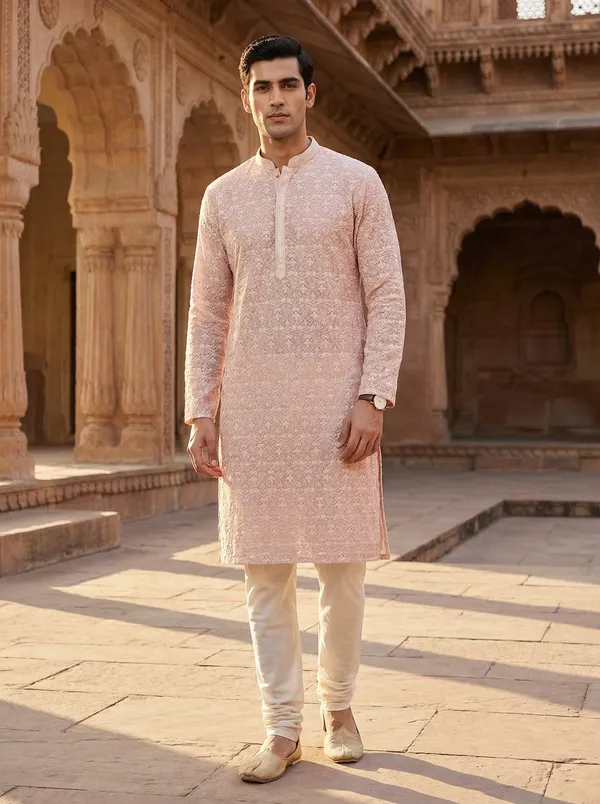 Pink_Synthetic_Premium_&_Elegant_Kurta_Pant_Set_For_Men