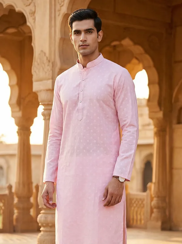 Pink_Synthetic_Premium_&_Elegant_Kurta_Pant_Set_For_Men