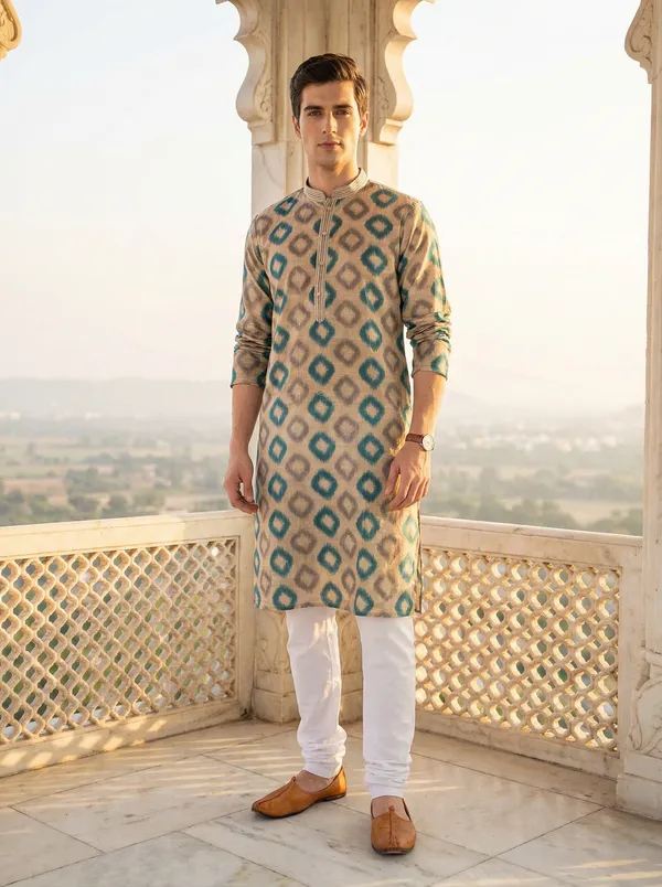 Rama_Green_Synthetic_Premium_&_Elegant_Kurta_Pant_Set_For_Men