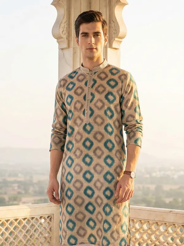 Rama_Green_Synthetic_Premium_&_Elegant_Kurta_Pant_Set_For_Men