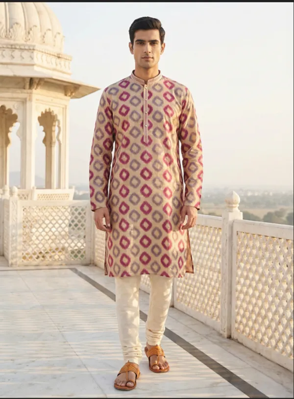 Purple_&_Peach_Synthetic_Premium_&_Elegant_Kurta_Pant_Set_For_Men