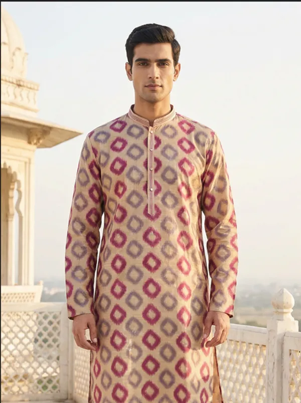 Purple_&_Peach_Synthetic_Premium_&_Elegant_Kurta_Pant_Set_For_Men