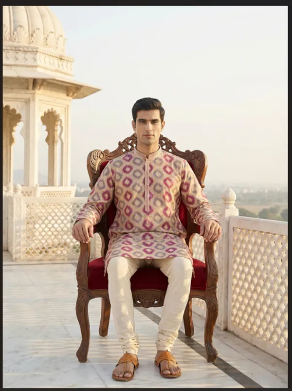 Purple_&_Peach_Synthetic_Premium_&_Elegant_Kurta_Pant_Set_For_Men