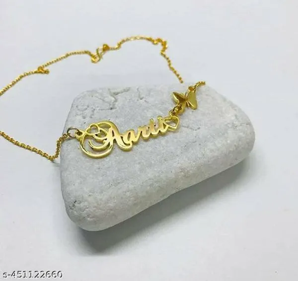 Yellow_&_Gold_Customized_Personalised_Single_Name_Necklace_With_Crown_For_Women