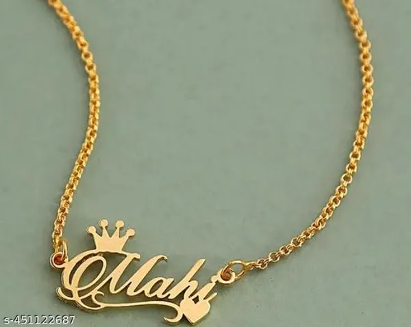 Yellow_&_Gold_Customized_Personalised_Single_Name_Necklace_With_Crown_For_Women