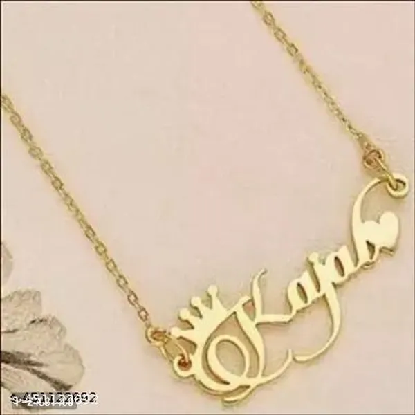 Yellow_&_Gold_Customized_Personalised_Single_Name_Necklace_With_Crown_For_Women