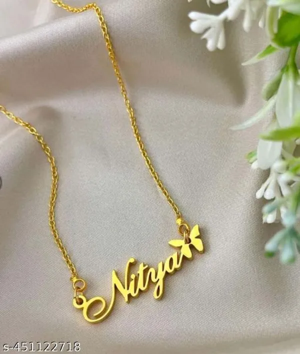 Yellow_&_Gold_Customized_Personalised_Single_Name_Necklace_With_Crown_For_Women
