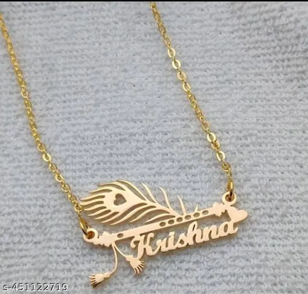 Yellow_&_Gold_Customized_Personalised_Single_Name_Necklace_With_Crown_For_Women