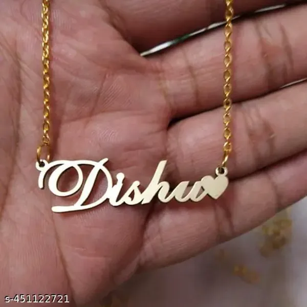 Yellow_&_Gold_Customized_Personalised_Single_Name_Necklace_With_Crown_For_Women
