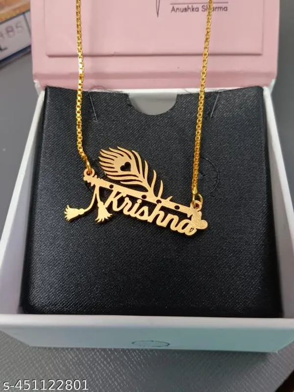 Yellow_&_Gold_Customized_Personalised_Single_Name_Necklace_With_Crown_For_Women