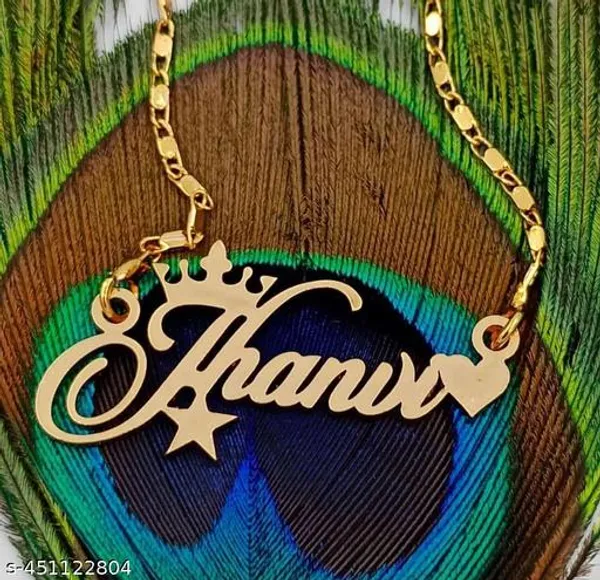 Yellow_&_Gold_Customized_Personalised_Single_Name_Necklace_With_Crown_For_Women