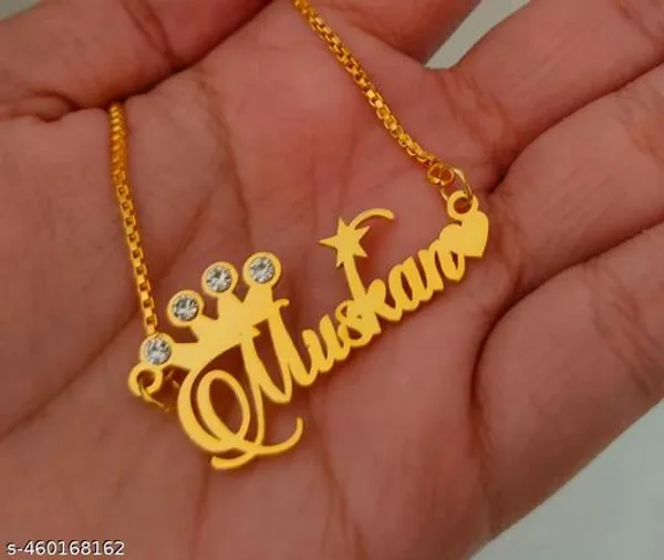 Yellow_&_Gold_Customized_Personalised_Single_Name_Necklace_With_Crown_Heart_Star_Pendant_Keychain_With_Ur_Name_Or_Love_One_Name_With_24K_Gold_Plating_And_Lazer_Engraved_Finish_Your_Name_Address_First_(Name)_For_Women