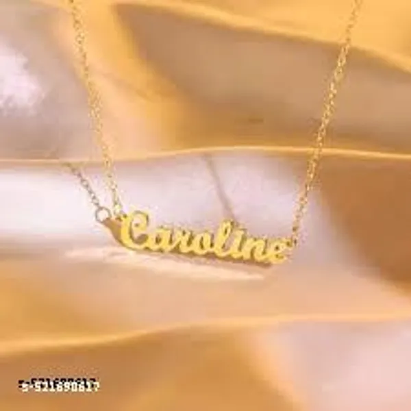 Yellow_&_Gold_Customized_Personalised_Single_Name_Necklace_With_Crown_For_Women