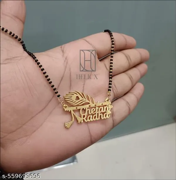Yellow_&_Gold_Customized_Personalised_Couple_Name_Mangalsutra_With_Crown_Heart_Star_Pendant_Keychain_With_Ur_Name_Or_Love_One_Name_With_24K_Gold_Plating_And_Engraved_Finish_Your_Name_Address_First_(Name)_For_Women