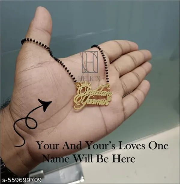 Yellow_&_Gold_Customized_Personalised_Couple_Name_Mangalsutra_With_Crown_Heart_Star_Pendant_Keychain_With_Ur_Name_Or_Love_One_Name_With_24K_Gold_Plating_And_Engraved_Finish_Your_Name_Address_First_(Name)_For_Women
