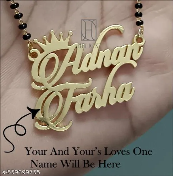 Yellow_&_Gold_Customized_Personalised_Couple_Name_Mangalsutra_With_Crown_Heart_Star_Pendant_Keychain_With_Ur_Name_Or_Love_One_Name_With_24K_Gold_Plating_And_Engraved_Finish_Your_Name_Address_First_(Name)_For_Women