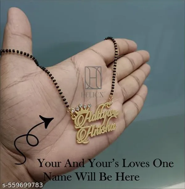 Yellow_&_Gold_Customized_Personalised_Couple_Name_Mangalsutra_With_Crown_Heart_Star_Pendant_Keychain_With_Ur_Name_Or_Love_One_Name_With_24K_Gold_Plating_And_Engraved_Finish_Your_Name_Address_First_(Name)_For_Women