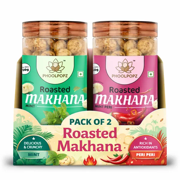 Pack_of_2_Roasted_Makhana_(Mint_&_Peri_Peri)_|_Healthy_Fox_Nuts_Snack_|_Crunchy,_Low-Calorie,_High_Protein_&_Antioxidant-Rich_|_Gluten-Free,_Vegan_Snack_|_100g_Each