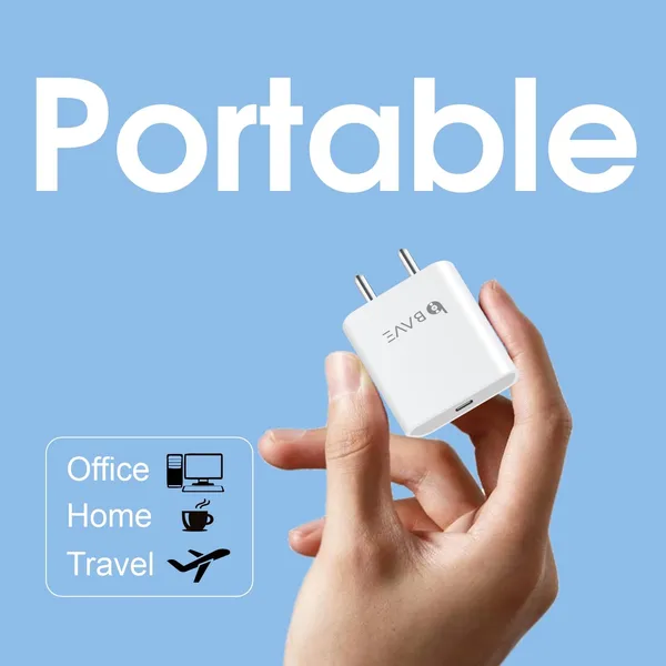 BAVE_20W_Pd_Type_C_Mobile_Charger_Adapter,_Fast_Charging_for_Android_Compatible_with_iPhone_15/14/13,/12/11/X_&_Pro,_Max_Series_&_Other_Type_C_Enabled_Devices,_Pd_Technology,White