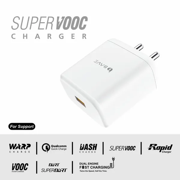 BAVE_80W_Supervooc_Charger_With_Cable_|_USB-A_Power_Adapter_|_Fast_Charging_Wall_Plug_|_Compatible_With_Oppo,_OnePlus,_Android_Devices_|_Compact_Travel_Charger_For_Home_&_Office_Use,_White