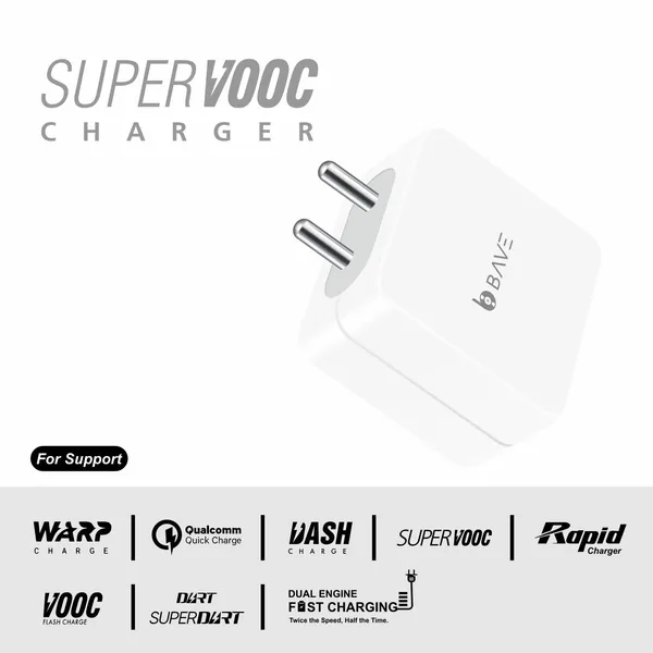 BAVE_100W_Supervooc_Fast_Charger_with_Type-C_Cable_|_100W_Charger_Compatible_with_Oneplus,_Oppo,_Realme,_Honor,_Redmi,_Xiaomi,_Poco,_Iqoo_&_All_Type-C_Phones_|_Supports_Dash,_Warp,_Vooc_&_More