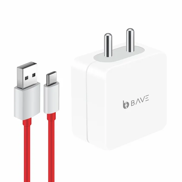 BAVE_100W_Supervooc_Charger_USB-A_Power_Adapter_With_Cable_|_Ultra-Fast_Charging_For_Oppo,_Realme,_OnePlus,_Vivo,_Xiaomi,_Samsung_|_Supports_Supervooc,_VOOC,_Dart,_Warp,_Quick_Charge,_White