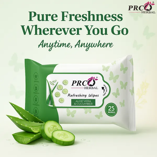 PRC_HERBAL_Aloevera_&_Cucumbar_Refreshing_Wet_Wipes_For_Face_Facial_Cleansing_Refreshing_&_Skin_Hydration_Soothing_For_Skin_Ph_Balance_&_Alcohol_Free_Nourishing_With_Fruit_Extract_(_Each_Pack_Contain_25_Wipes)_(Pack_Of_6)