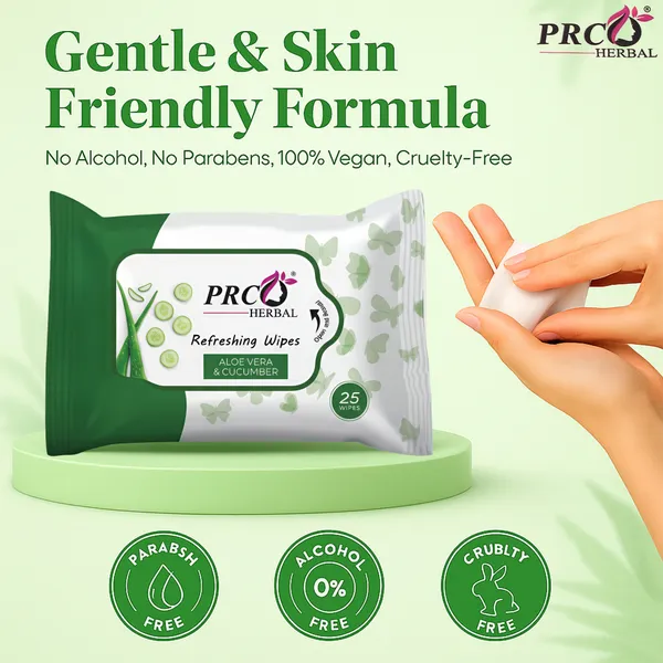 PRC_HERBAL_Aloevera_&_Cucumbar_Refreshing_Wet_Wipes_For_Face_Facial_Cleansing_Refreshing_&_Skin_Hydration_Soothing_For_Skin_Ph_Balance_&_Alcohol_Free_Nourishing_With_Fruit_Extract_(_Each_Pack_Contain_25_Wipes)_(Pack_Of_6)